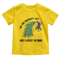 Funny Black Cat Christmas Toddler T Shirt On the Naughty List And I Regret Nothing - Wonder Print Shop