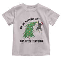 Funny Black Cat Christmas Toddler T Shirt On the Naughty List And I Regret Nothing - Wonder Print Shop