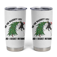 Funny Black Cat Christmas Tumbler Cup On the Naughty List And I Regret Nothing - Wonder Print Shop