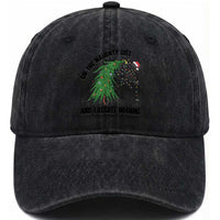 Funny Black Cat Christmas Washed Cotton Baseball Cap On the Naughty List And I Regret Nothing