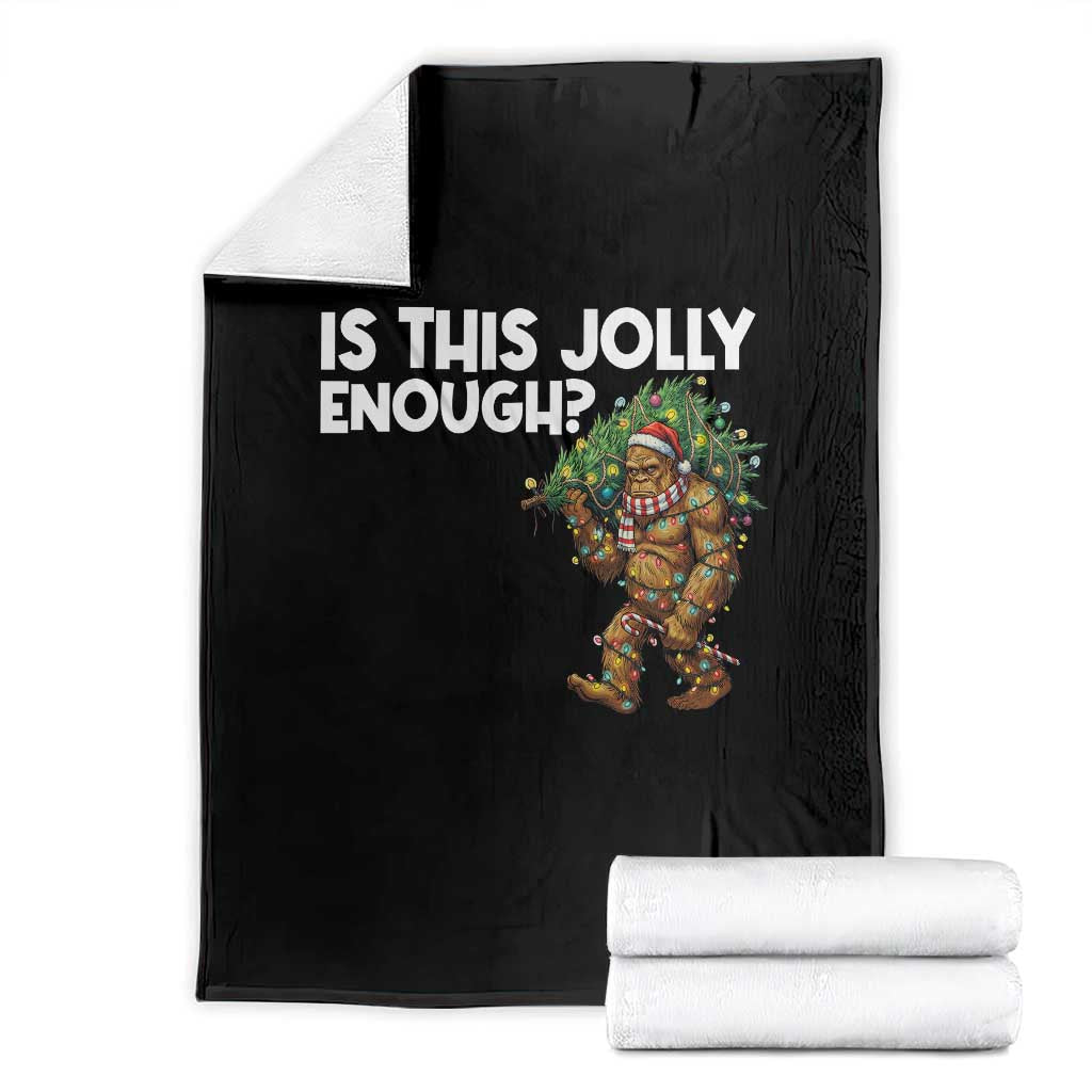 Funny Bigfoot Christmas Throw Blanket Is This Jolly Enough - Wonder Print Shop