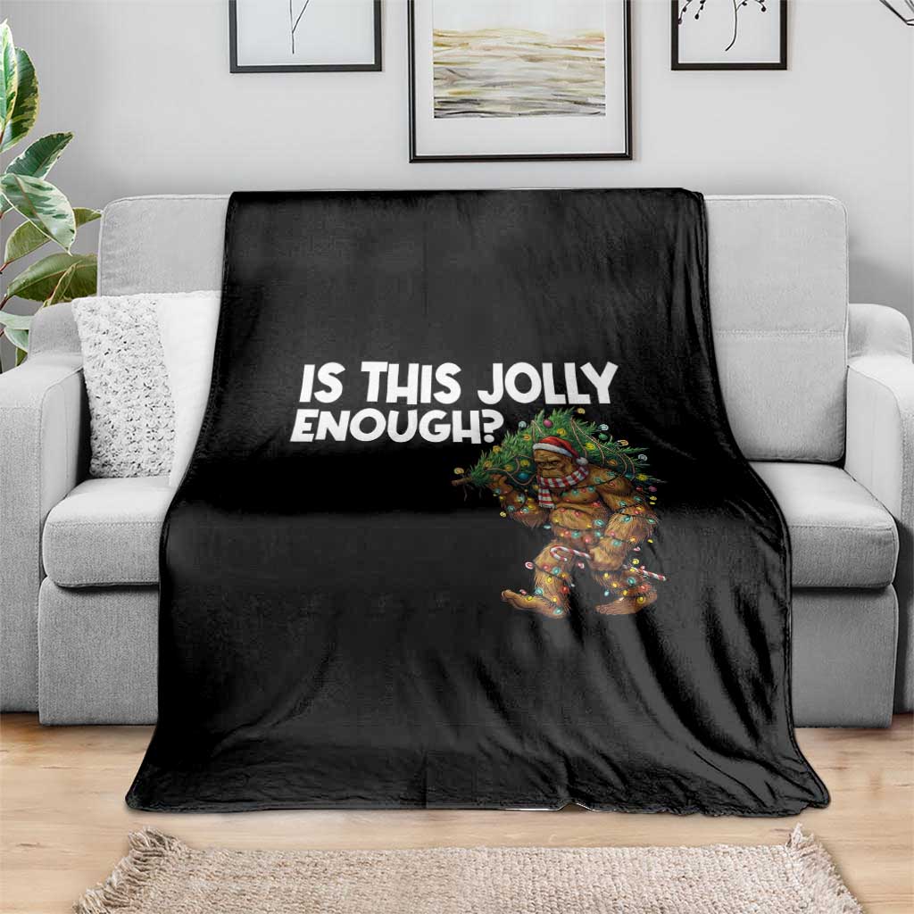Funny Bigfoot Christmas Throw Blanket Is This Jolly Enough - Wonder Print Shop