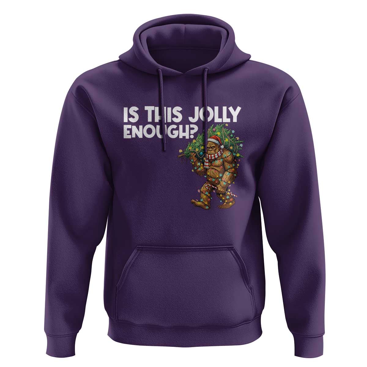 Funny Bigfoot Christmas Hoodie Is This Jolly Enough - Wonder Print Shop