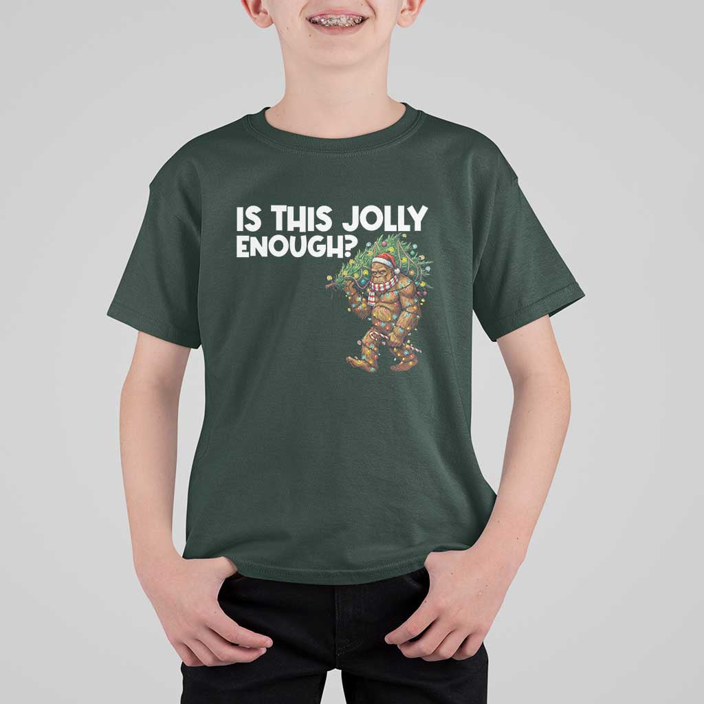 Funny Bigfoot Christmas T Shirt For Kid Is This Jolly Enough - Wonder Print Shop