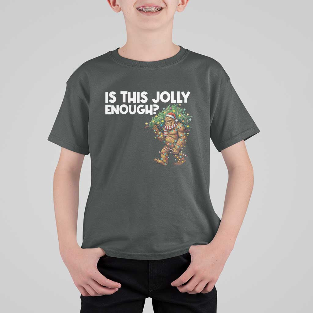Funny Bigfoot Christmas T Shirt For Kid Is This Jolly Enough - Wonder Print Shop