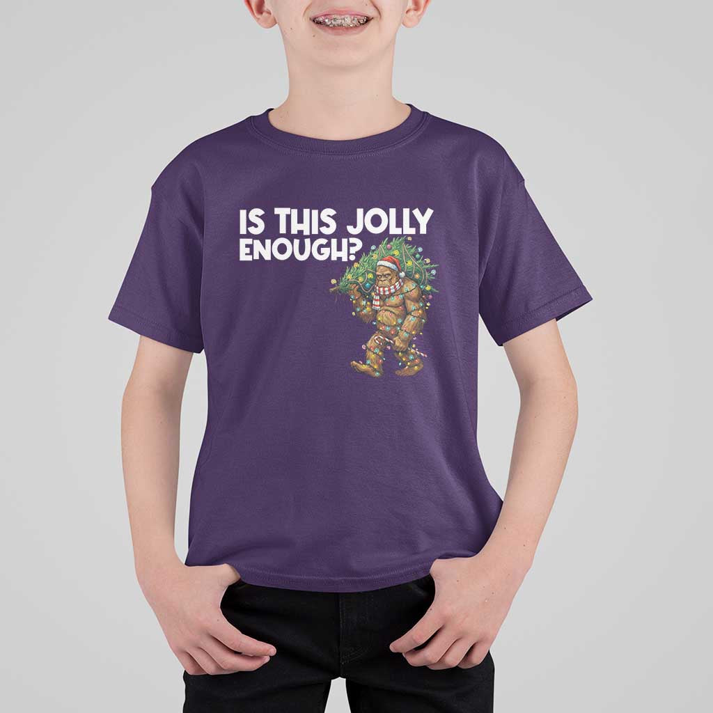Funny Bigfoot Christmas T Shirt For Kid Is This Jolly Enough - Wonder Print Shop