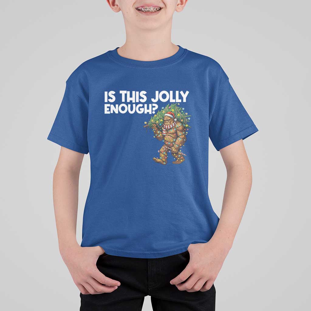 Funny Bigfoot Christmas T Shirt For Kid Is This Jolly Enough - Wonder Print Shop