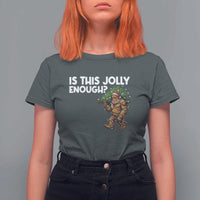 Funny Bigfoot Christmas T Shirt For Women Is This Jolly Enough - Wonder Print Shop