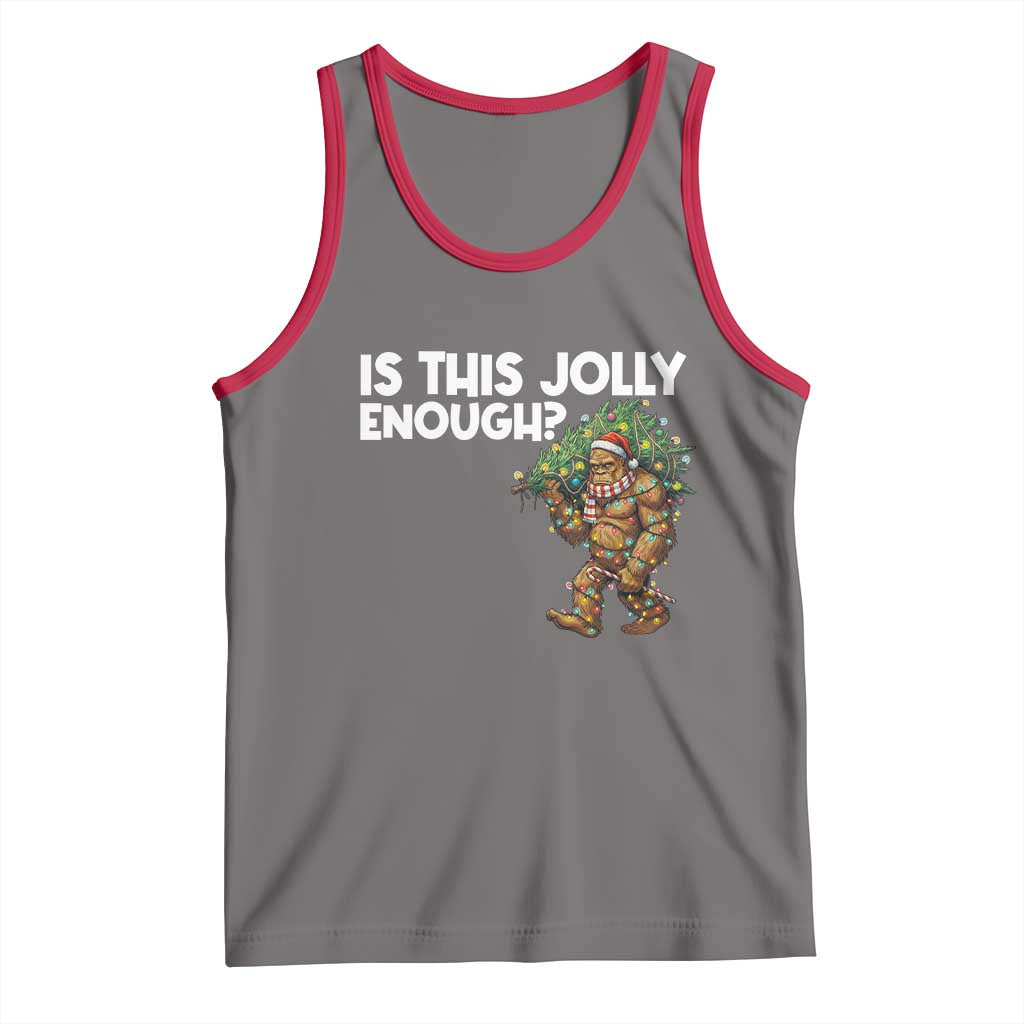 Funny Bigfoot Christmas Tank Top Is This Jolly Enough - Wonder Print Shop
