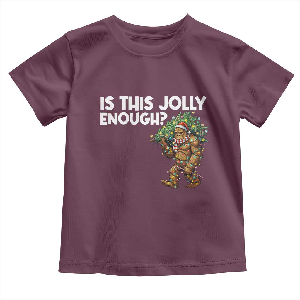 Funny Bigfoot Christmas Toddler T Shirt Is This Jolly Enough - Wonder Print Shop