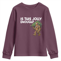 Funny Bigfoot Christmas Youth Sweatshirt Is This Jolly Enough - Wonder Print Shop