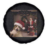 Funny Cat With Santa Selfie Christmas Spare Tire Cover - Wonder Print Shop
