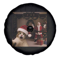 Funny Cat With Santa Selfie Christmas Spare Tire Cover - Wonder Print Shop