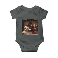 Funny Cat With Santa Selfie Christmas Baby Onesie - Wonder Print Shop