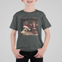 Funny Cat With Santa Selfie Christmas T Shirt For Kid - Wonder Print Shop