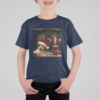 Funny Cat With Santa Selfie Christmas T Shirt For Kid - Wonder Print Shop
