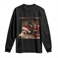 Funny Cat With Santa Selfie Christmas Long Sleeve Shirt - Wonder Print Shop