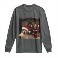 Funny Cat With Santa Selfie Christmas Long Sleeve Shirt - Wonder Print Shop