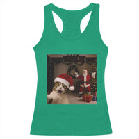 Funny Cat With Santa Selfie Christmas Racerback Tank Top - Wonder Print Shop