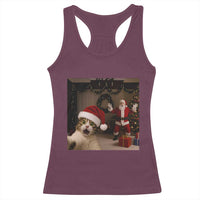 Funny Cat With Santa Selfie Christmas Racerback Tank Top - Wonder Print Shop