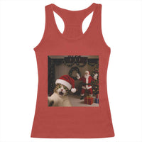 Funny Cat With Santa Selfie Christmas Racerback Tank Top - Wonder Print Shop