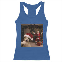 Funny Cat With Santa Selfie Christmas Racerback Tank Top - Wonder Print Shop