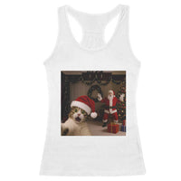 Funny Cat With Santa Selfie Christmas Racerback Tank Top - Wonder Print Shop
