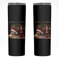 Funny Cat With Santa Selfie Christmas Skinny Tumbler - Wonder Print Shop