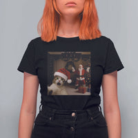 Funny Cat With Santa Selfie Christmas T Shirt For Women - Wonder Print Shop