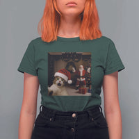 Funny Cat With Santa Selfie Christmas T Shirt For Women - Wonder Print Shop