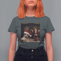 Funny Cat With Santa Selfie Christmas T Shirt For Women - Wonder Print Shop