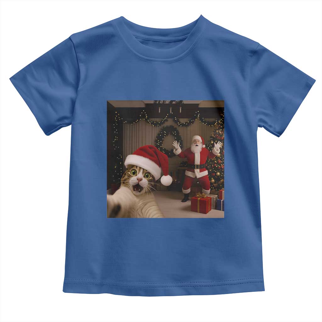Funny Cat With Santa Selfie Christmas Toddler T Shirt - Wonder Print Shop