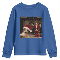 Funny Cat With Santa Selfie Christmas Youth Sweatshirt - Wonder Print Shop