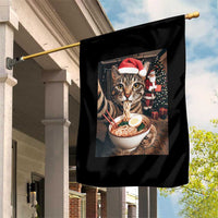 Funny Cat Ramen Selfie With Santa Christmas Garden Flag - Wonder Print Shop