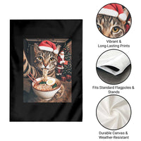Funny Cat Ramen Selfie With Santa Christmas Garden Flag - Wonder Print Shop