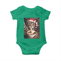 Funny Cat Ramen Selfie With Santa Christmas Baby Onesie - Wonder Print Shop