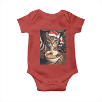 Funny Cat Ramen Selfie With Santa Christmas Baby Onesie - Wonder Print Shop