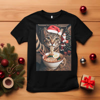 Funny Cat Ramen Selfie With Santa Christmas T Shirt - Wonder Print Shop