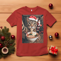 Funny Cat Ramen Selfie With Santa Christmas T Shirt - Wonder Print Shop