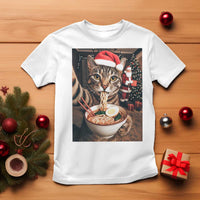 Funny Cat Ramen Selfie With Santa Christmas T Shirt - Wonder Print Shop