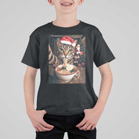 Funny Cat Ramen Selfie With Santa Christmas T Shirt For Kid - Wonder Print Shop
