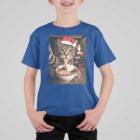 Funny Cat Ramen Selfie With Santa Christmas T Shirt For Kid - Wonder Print Shop