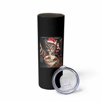 Funny Cat Ramen Selfie With Santa Christmas Skinny Tumbler - Wonder Print Shop