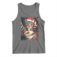 Funny Cat Ramen Selfie With Santa Christmas Tank Top - Wonder Print Shop