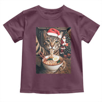 Funny Cat Ramen Selfie With Santa Christmas Toddler T Shirt - Wonder Print Shop