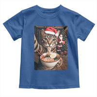 Funny Cat Ramen Selfie With Santa Christmas Toddler T Shirt - Wonder Print Shop