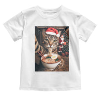 Funny Cat Ramen Selfie With Santa Christmas Toddler T Shirt - Wonder Print Shop