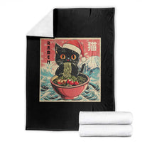 Cat Ramen Christmas Throw Blanket Japanese Kawaii Retro Cats Manga - Wonder Print Shop