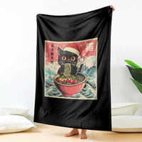 Cat Ramen Christmas Throw Blanket Japanese Kawaii Retro Cats Manga - Wonder Print Shop