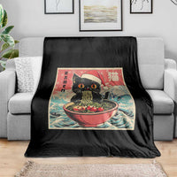 Cat Ramen Christmas Throw Blanket Japanese Kawaii Retro Cats Manga - Wonder Print Shop